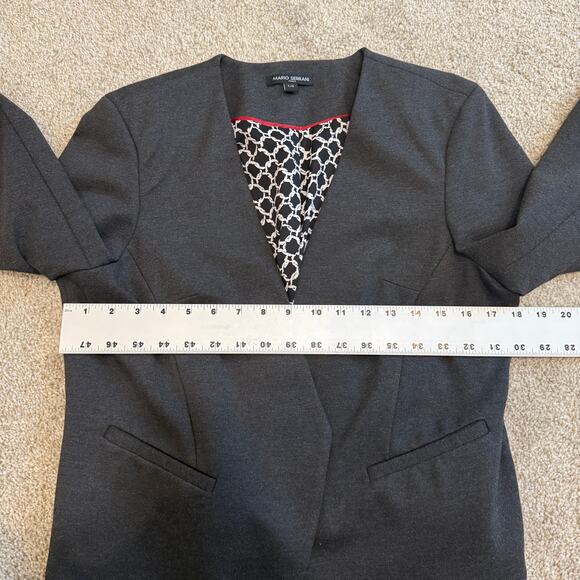 Mario Serrani large open front asymmetrical jacket blazer C1 2375 - Picture 3 of 13